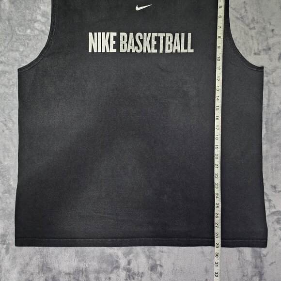 Y2K Vintage Nike "Nike Basketball" Center Swoosh Logo Tank Top Men's XL Black - Picture 7 of 7